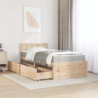 Bed met lades en matras massief grenenhout 90x190 cm - thumbnail