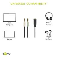 Audio Adapter - microconnect - 2x3.5mm-3.5mm - M/F - 0.4m - Zwart - thumbnail