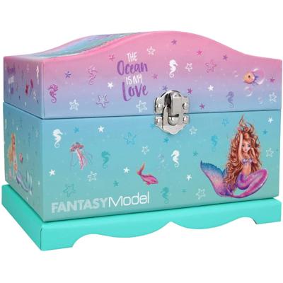 Top Model sieradendoos Mermaid 18,5 x 13,5 cm karton blauw