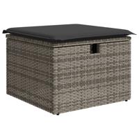 6-delige Loungeset met kussens poly rattan grijs - thumbnail