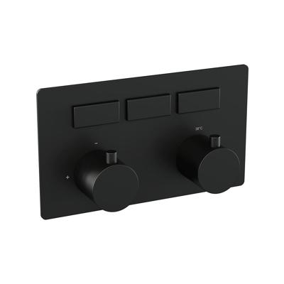 Brauer Black Edition - 3 Weg - Inbouwthermostaat - Drukknoppen - In/afbouwdelen - Mat Zwart