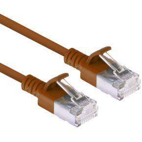 ACT Bruine 7 meter LSZH U/FTP CAT6A datacenter slimline patchkabel snagless met RJ45 connectoren