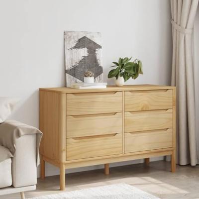 Ladekast FLORO massief grenenhout wasbruin