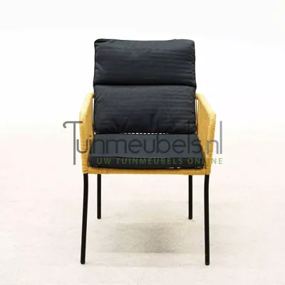 Tuinstoel Vita Gino dining touw - geel