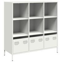 Hoge kast 101,5x39x103,5 cm staal wit - thumbnail