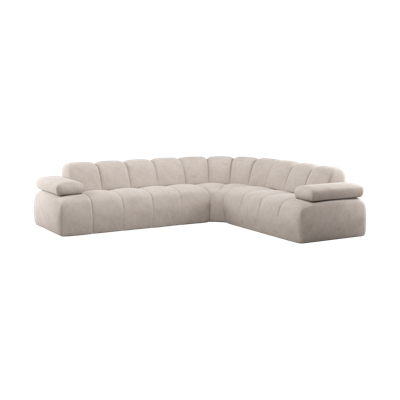 Woood Mojo hoekbank rechts ribstof Ecru