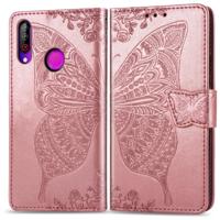 Butterfly Love bloemen reliëf horizontale Flip lederen case voor LG B30 met houder & kaartsleuven & portemonnee & Lanyard (Rose goud) - thumbnail