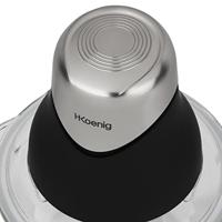 Mini elektrische hakmolen - H.Koenig - LEO8 - 320 W - Glazen kom van 1 L - Roestvrijstalen messen - Mat zwart en chroom - thumbnail