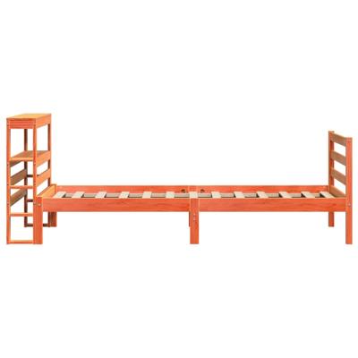 Bedframe zonder matras massief grenenhout wasbruin 180x200 cm