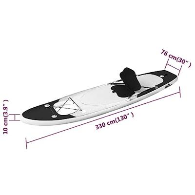 Stand Up Paddleboardset opblaasbaar 330x76x10 cm zwart - thumbnail