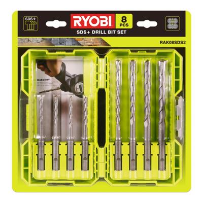 RYOBI stapelbare doos 8 SDS + boorbits