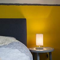 QAZQA Moderne tafellamp grijs met staal - Milo - thumbnail