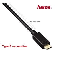 Hama 4-poorts USB Type-C Hub (tot 5 Gbit/s, geïntegreerde USB-kabel) zwart - thumbnail