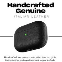 KeyBudz Artisan Leren beschermhoes voor Apple AirPods Pro Case, etui, leren tas echt leer, hoofdtelefoon oortelefoon accessoires, zwart - thumbnail