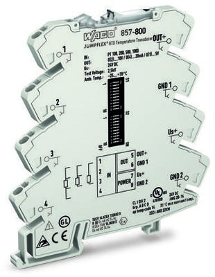 WAGO 857-800 Configureerbare temperatuurmeetomvormer voor Pt-sensoren en weerstanden 857-800