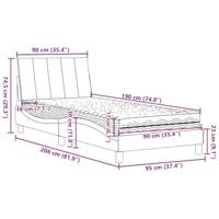 Bed met matras stof lichtgrijs 90x190 cm - thumbnail