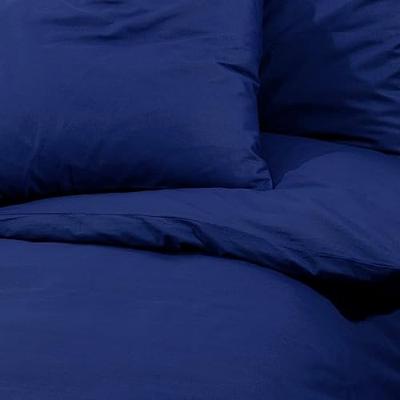 VidaXL Dekbedovertrekset 140x200 cm katoen marineblauw