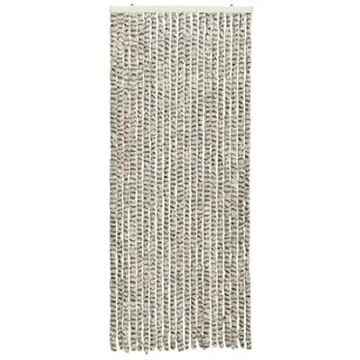 VidaXL Vliegengordijn 56x185 cm chenille licht- en donkergrijs