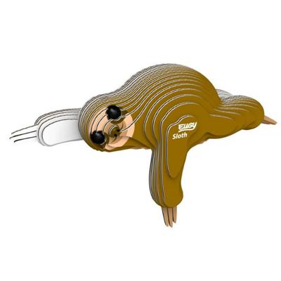 Eugy 3D puzzel luiaard 11 x 6,5 cm cm karton bruin 24 delig Eugy 3D puzzel luiaard 11 x 6,5 cm cm karton bruin 24 delig