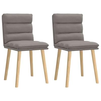 Eetkamerstoelen draaibaar 2 st stof taupe