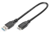 Digitus AK-11234 USB-kabel USB 3.2 Gen1 USB-A stekker, USB-micro-B 3.0 stekker 0.25 m Zwart - thumbnail