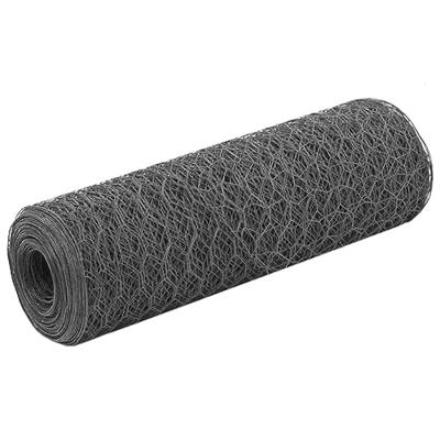 VidaXL Kippengaas 25x0,5 m staal met pvc coating grijs