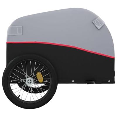 VidaXL Fietstrailer 45 kg ijzer zwart en rood