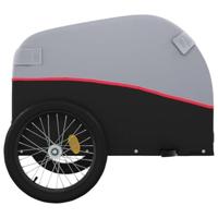 VidaXL Fietstrailer 45 kg ijzer zwart en rood - thumbnail