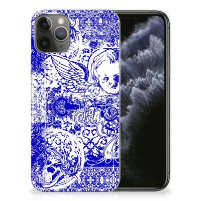 Silicone Back Case Apple iPhone 11 Pro Angel Skull Blauw Silicone Back Case Apple iPhone 11 Pro Angel Skull Blauw