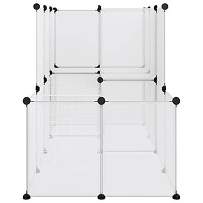 VidaXL Dierenhok klein 142x74x93 cm polypropeen en staal transparant