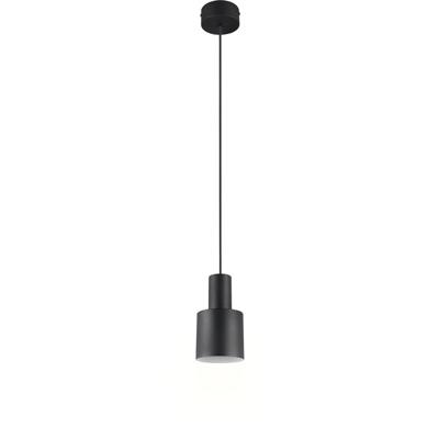 LED Hanglamp - Hangverlichting - Trion Dago - E27 Fitting - Rond - Mat Zwart - Metaal