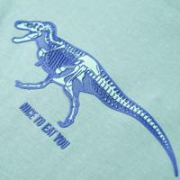 Kindershirt dinosaurusprint 128 lichtkakikleurig - thumbnail