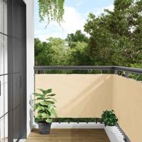 VidaXL Balkonscherm 400x120 cm pvc crèmekleurig - thumbnail