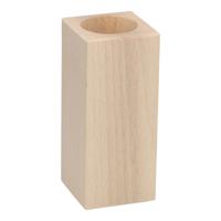 Playwood Waxinelichthouder vierkant beukenhout, 13cm - thumbnail