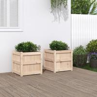 VidaXL Plantenbakken 2 st cm massief grenenhout - thumbnail