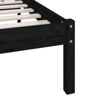 Bedframe massief grenenhout zwart 120x200 cm - thumbnail