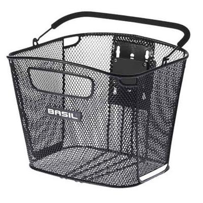 Basil Bold front kf met kf handlebar holder - fietsmand - voorop - zwart