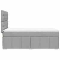 Boxspring met matras stof lichtgrijs 90x200 cm - thumbnail