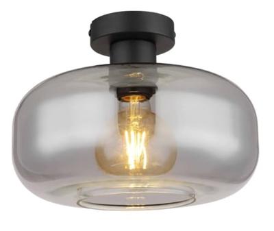 Globo Zwarte plafondlampGiuseppe smoke glas - 15566D