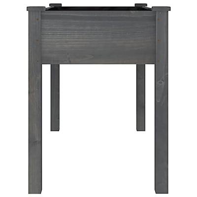 VidaXL Plantenbak met voering 118x59x76 cm massief vurenhout grijs