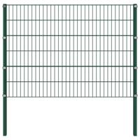 Schuttingpaneel met palen 1,7x1,2 m ijzer groen - thumbnail