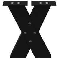 Salontafelpoten 2 st X-vormig 30x(30-31) cm staal zwart - thumbnail