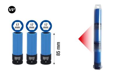 KS Tools 515.0860 1/2 aluminium velgen krachtsteekdop, lang, 17 mm 3x 515.1073 in kunststof buis KS Tools 515.0860 1/2 aluminium velgen krachtsteekdop, lang, 17 mm 3x 515.1073 in kunststof buis