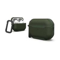 Urban Armor Gear Metropolis Hoesje voor Apple AirPods Pro 2022, compatibel met draadloos opladen, magnetische oplaadfunctie, status led zichtbaar, afneembare karabijnhaak, olijf - thumbnail