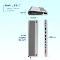 USB-HUB Ewent EW1150 Grijs - thumbnail