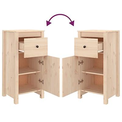 Dressoirs 2 st 40x35x80 cm massief grenenhout