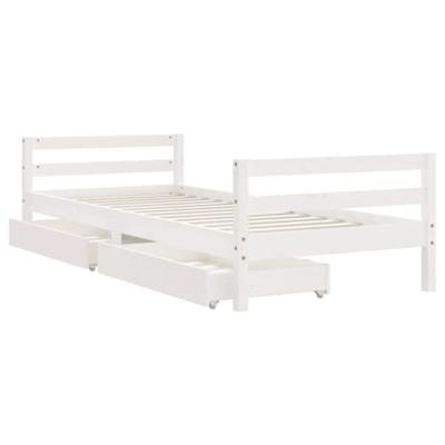 Kinderbedframe met lades 90x200 cm massief grenenhout wit Kinderbedframe met lades 90x200 cm massief grenenhout wit