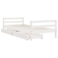 Kinderbedframe met lades 90x190 cm massief grenenhout wit - thumbnail