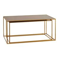 Set van 2 tafels Gift Decor Zwart Gouden Metaal Kristal 55 x 40 x 90 cm - thumbnail