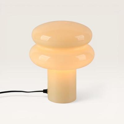 LED Tafellamp Elistro crema - Mushroom lamp van natuurlijk glas met kabel - Zonder lichtbron